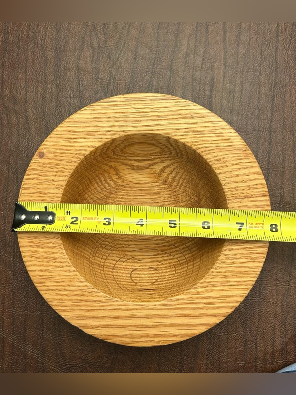 Hand-turned (probably red oak) wooden bowl